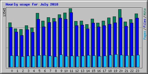 Hourly usage for July 2018