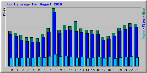 Hourly usage for August 2018